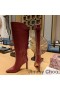 Jimmy Choo Alizze 90 Knee Booties Women Smooth Leather Burgundy