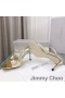 Jimmy Choo Anise 85 Heeled Slides Women Patent Leather Gold/White