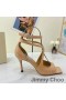 Jimmy Choo Azia 85 Sandals Women Patent Leather Apricot