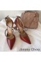 Jimmy Choo Bobbie 100 Pumps Women Patent Leather With Crystal Strap Red