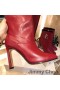 Jimmy Choo Mahesa 100 Knee Booties Women Calf Leather With JC Emblem Red