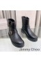 Jimmy Choo Youth II Biker Boots Women Smooth Leather With Gold Buckles Black