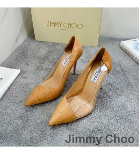 Jimmy Choo Cass 105 Pumps Women Pvc And Calf Leather With JC Emblem Khaki
