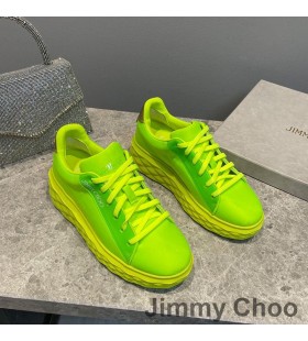 Jimmy Choo Diamond Light Maxi F Sneakers Women Knit With Platform Sole Green