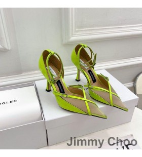 Jimmy Choo x Mugler Strap 90 Pumps Women Leather And Mesh Green