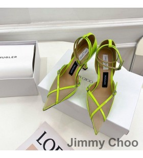 Jimmy Choo x Mugler Strap 90 Pumps Women Leather And Mesh Green