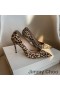 Jimmy Choo Amor 105 Bombas De Mulheres Leopard Couro Marrom