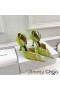 Jimmy Choo x Mugler Alça de 90 Bombas de Mulheres de Couro E de Malha Verde