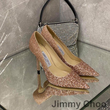 Jimmy Choo Romy Szivattyúk, Nők, Csillogás Szövet Rose Gold