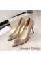 Jimmy Choo Joan 85 Szivattyúk, Nők, Csillogás Szövet Tűzijáték Crystal Rose Gold