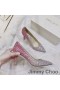 Jimmy Choo Love Pumps Women Glitter Degrade Fabric Silver/Pink