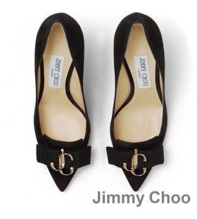 Jimmy Choo Ari 100 SzivattyÃºk NÅ‘i VelÃºr JC-LogÃ³, Valamint Grosgrain Ãj Fekete