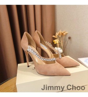 Jimmy Choo Méh 105 Szivattyúk Női Velúr Kristály Díszítés Rózsaszín
