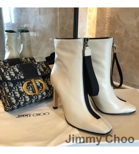 Jimmy Choo Macel 100 Boka Zoknit Nők Borjú Bőr Bézs
