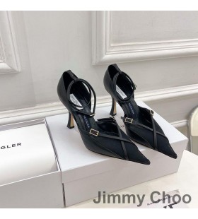 Jimmy Choo x Mugler Heveder 90 Szivattyúk a Nők Bőr Háló Fekete