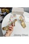 Jimmy Choo Amiral 85 Sandals Mná Leathar Nappa Le Feirbthe Raffia Óir
