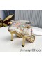 Jimmy Choo Amiral 85 Sandals Mná Leathar Nappa Le Feirbthe Raffia Óir