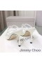 Jimmy Choo Anise 85 Heeled Sleamhnáin Mná Leathar Paitinne Bán