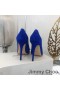 Jimmy Choo Ari 100 Caidéil Mná Suede Le JC Lógó Agus Grosgrain Bow Gorm