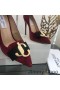 Jimmy Choo Ari 100 Caidéil Mná Suede Le JC Lógó Agus Grosgrain Bow Burgúine