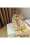 Jimmy Choo Ealaíne 85 Sandals Mná Leathair Nathair Le Plexi Súil Buí