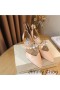 Jimmy Choo Aurelie 65 Caidéil Mná Leathar Paitinne Le Embellishment Pearl Bándearg