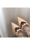 Jimmy Choo Aurelie 65 Caidéil Mná Leathar Paitinne Le Embellishment Pearl Bándearg