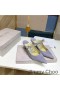 Jimmy Choo Bing Miúileanna Mná Suede Le Criostail Agus Pearl Strap Grey
