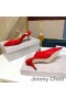 Jimmy Choo Bing Miúileanna Mná Suede Le Criostail Agus Pearl Strap Dearg