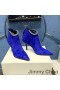 Jimmy Choo Blaize 85 Rúitín Booties Mban Suede Le Criostail Strap Gorm