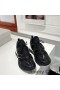 Jimmy Choo Cosmos F Íseal Barr Sneakers Mná Leathar Agus Neoprene Dubh