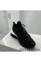 Jimmy Choo Cosmos F Íseal Barr Sneakers Mná Leathar Agus Neoprene Dubh
