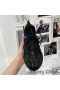 Jimmy Choo Cosmos F Íseal Barr Sneakers Mná Leathar Agus Neoprene Dubh