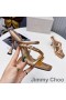 Jimmy Choo Diosa 85 Heeled Sleamhnáin Mná Leathar Le Braided Strap Rose Gold