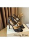 Jimmy Choo Emsy 105 Sandals Mná Garbh Glitter Fabraic Dubh