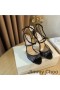 Jimmy Choo Emsy 105 Sandals Mná Garbh Glitter Fabraic Dubh