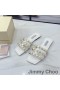 Jimmy Choo Hazal Sleamhnáin Mná Nappa Le Pearl Studs Bán