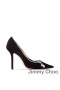 Jimmy Choo Grá 100 Caidéil Mná Veilbhit Le Criostail Meascán Bracelet Dubh