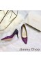 Jimmy Choo Grá Caidéil Mná Glitter Díghrádú Fabraic Corcra/Dubh