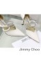 Jimmy Choo Luis 85 Caidéil Mná Leathar Nappa Le Embellishment Criostail Bán