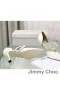 Jimmy Choo Luis 85 Caidéil Mná Leathar Nappa Le Embellishment Criostail Bán