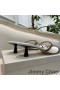 Jimmy Choo Maelie 60 Heeled Sleamhnáin Mná Caorach Leathair Le Lógó-Fite Ribín Bán