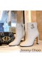 Jimmy Choo Mahesa 100 Rúitín Booties Mná Leathar Lao Le JC Feathal Beige