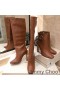 Jimmy Choo Mahesa 100 Glúine Mban Booties Leathar Lao Le JC Feathal Donn