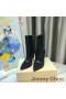 Jimmy Choo Mavie 105 Mban Booties Suede Agus Crogall Cabhraithe Leathar Dubh