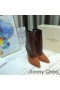 Jimmy Choo Mavie 105 Mban Booties Suede Agus Nathair Cabhraithe Leathair Donn