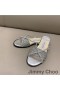 Jimmy Choo Minea Sleamhnáin Mná Glitter Fabraic Le Coirníní Silver Slabhra