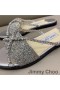 Jimmy Choo Minea Sleamhnáin Mná Glitter Fabraic Le Coirníní Silver Slabhra