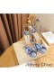 Jimmy Choo Sacaria 105 Sandals Mná Python Leathar Blue