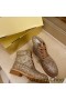 Jimmy Choo Timberland Buataisí Mná Nubuck Leathar Le Go Léir Os Cionn Swarovski Criostail Donn